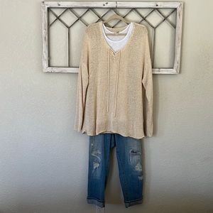 Lightweight cream v neck sweater